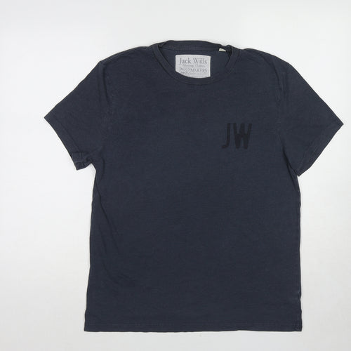 Jack Wills Mens Blue Cotton T-Shirt Size M Round Neck