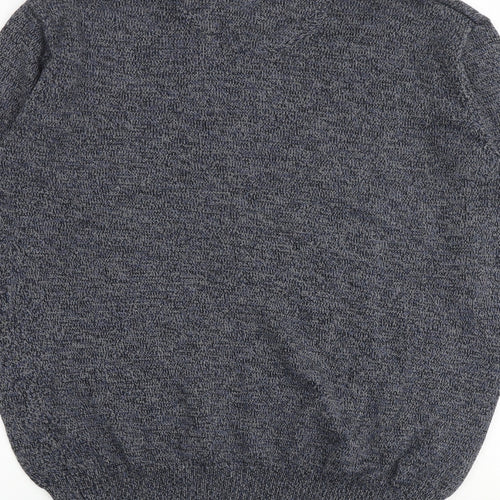 Lincoln Mens Blue Round Neck Cotton Pullover Jumper Size L Long Sleeve