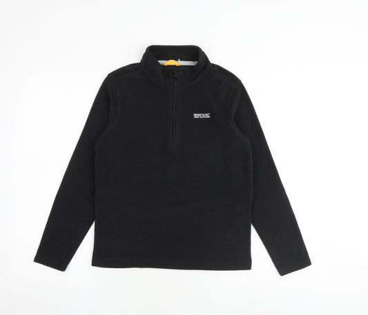 Regatta Boys Black Polyester Pullover Sweatshirt Size 13 Years Zip