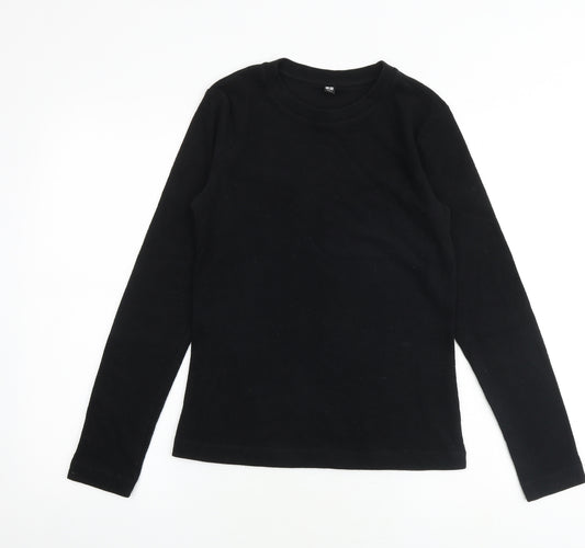 Uniqlo Womens Black Acrylic Pullover Sweatshirt Size S Pullover