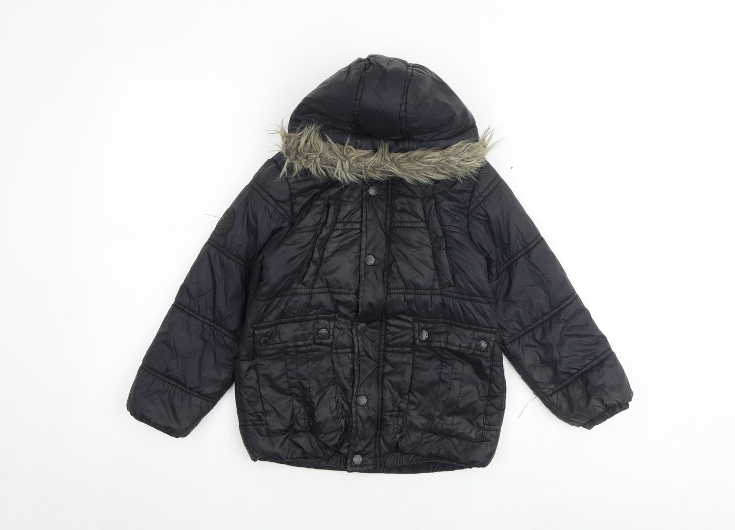 Firetrap Boys Black Jacket Size 6-7 Years Zip