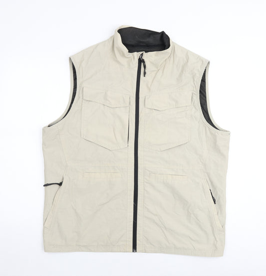 Marks and Spencer Mens Beige Gilet Jacket Size XL Zip