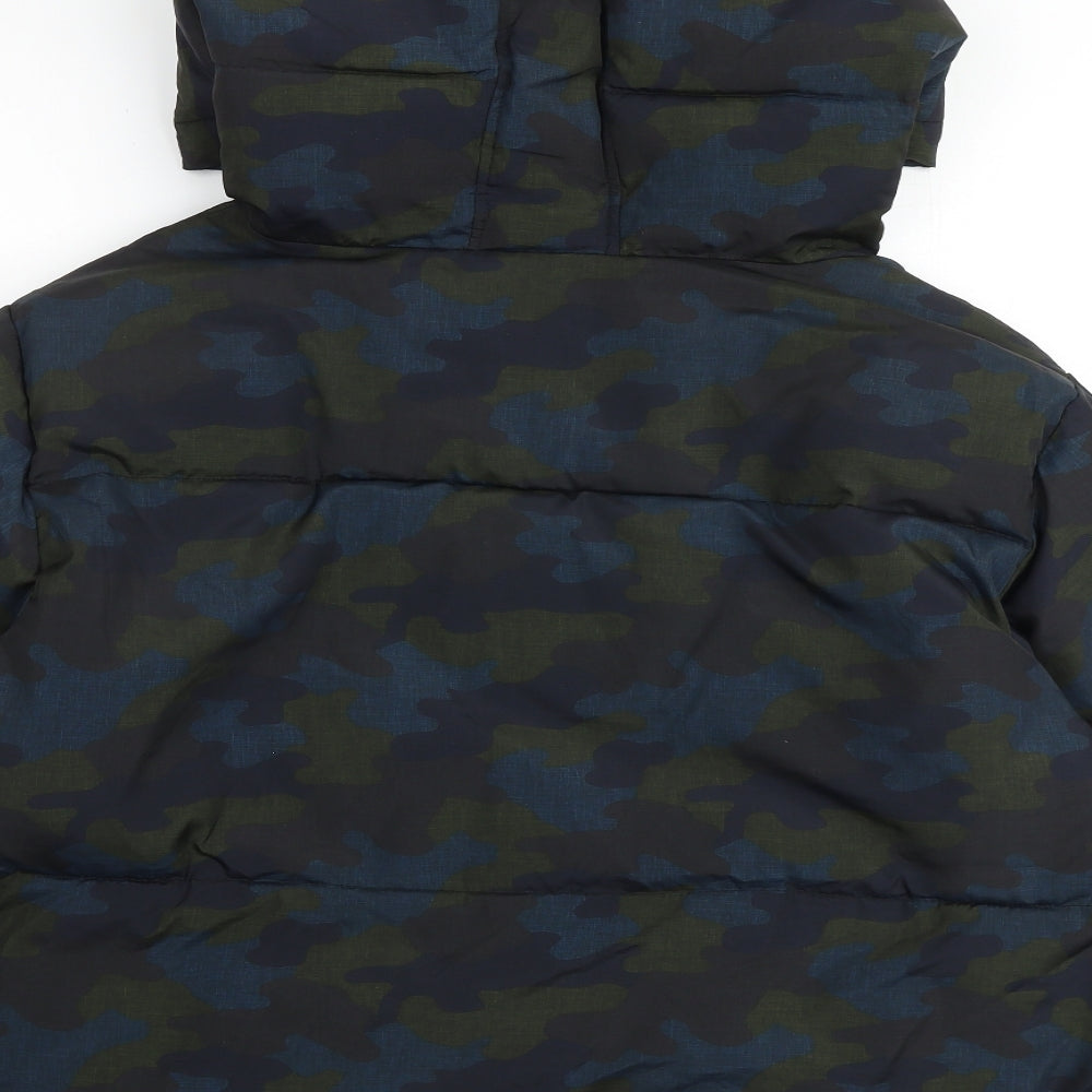 Zara Womens Multicoloured Camouflage Puffer Jacket Jacket Size S Zip