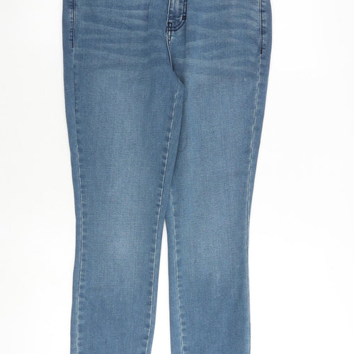TU Womens Blue Cotton Skinny Jeans Size 12 Slim Zip