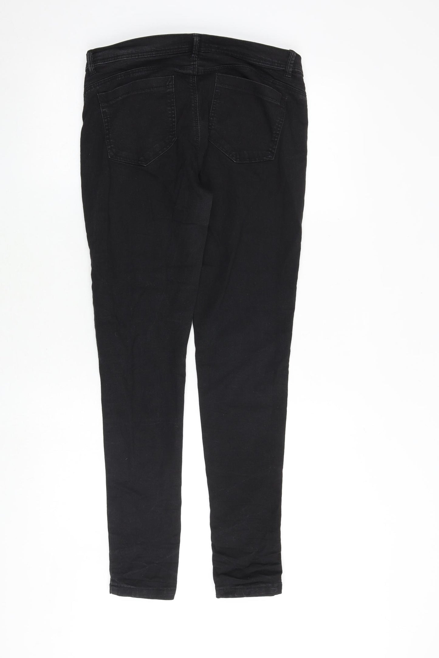 Mim Denim Collection Womens Black Cotton Skinny Jeans Size 12 Regular Zip