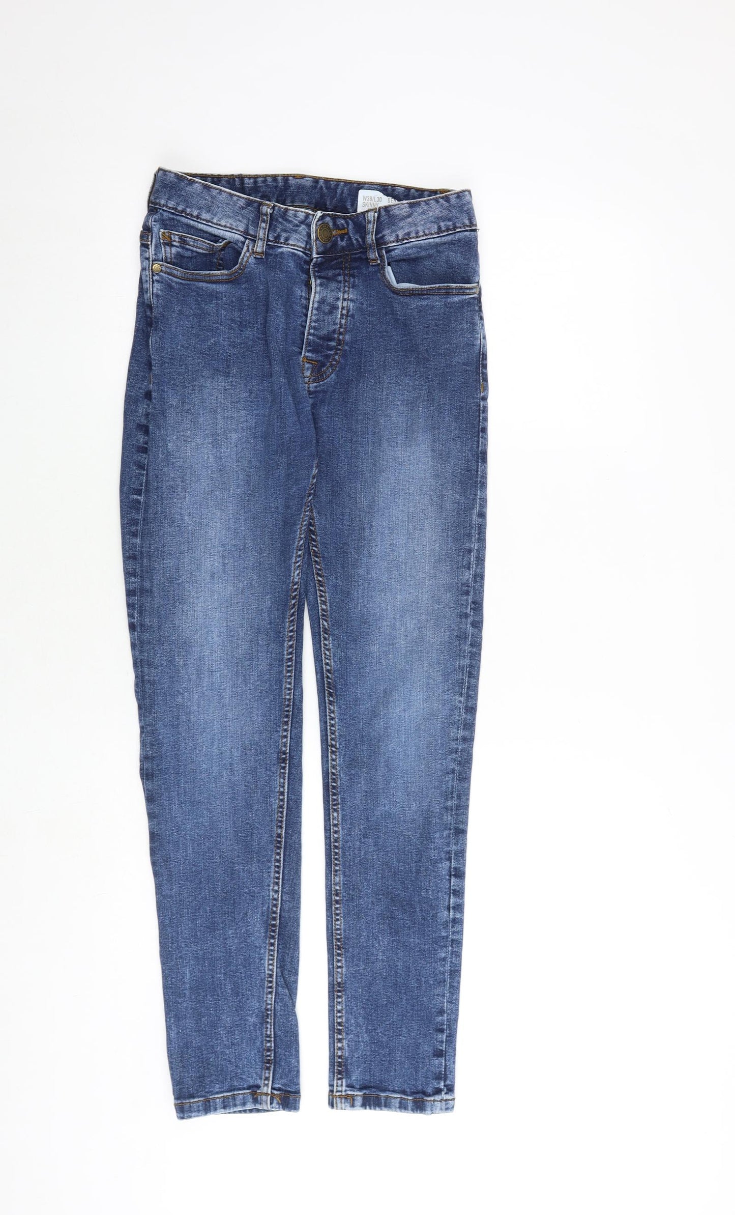 Denim & Co. Mens Blue Cotton Skinny Jeans Size 28 in L30 in Slim Button