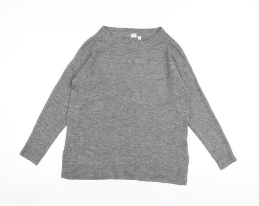Gap Womens Grey Boat Neck Acrylic Pullover Jumper Size S