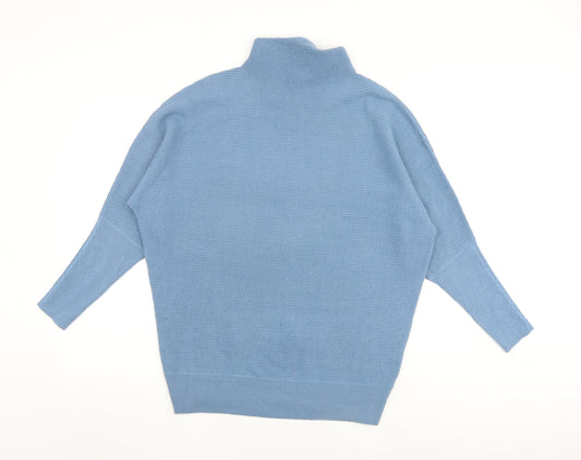 NEXT Womens Blue High Neck Acrylic Pullover Jumper Size M