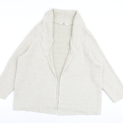 M&Co Womens Beige Collared Cotton Cardigan Jumper Size 22 - Size 22-24