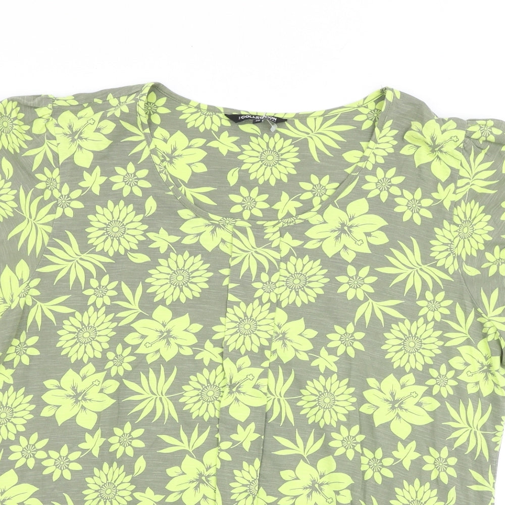 Debenhams Womens Multicoloured Floral 100% Cotton Basic T-Shirt Size 20 Round Neck