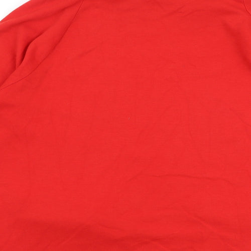 Laura Ashley Womens Red Polyester Basic T-Shirt Size 16 Mock Neck