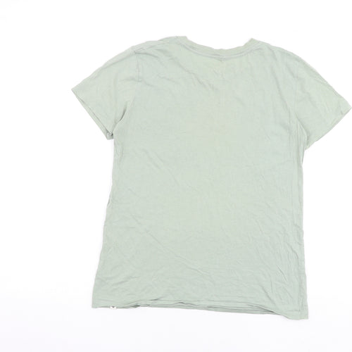 Roots Womens Green 100% Cotton Basic T-Shirt Size XS Crew Neck - Pocket Detail