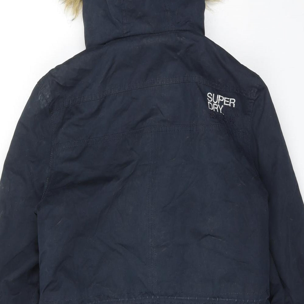 Superdry Womens Blue Windbreaker Jacket Size M Zip