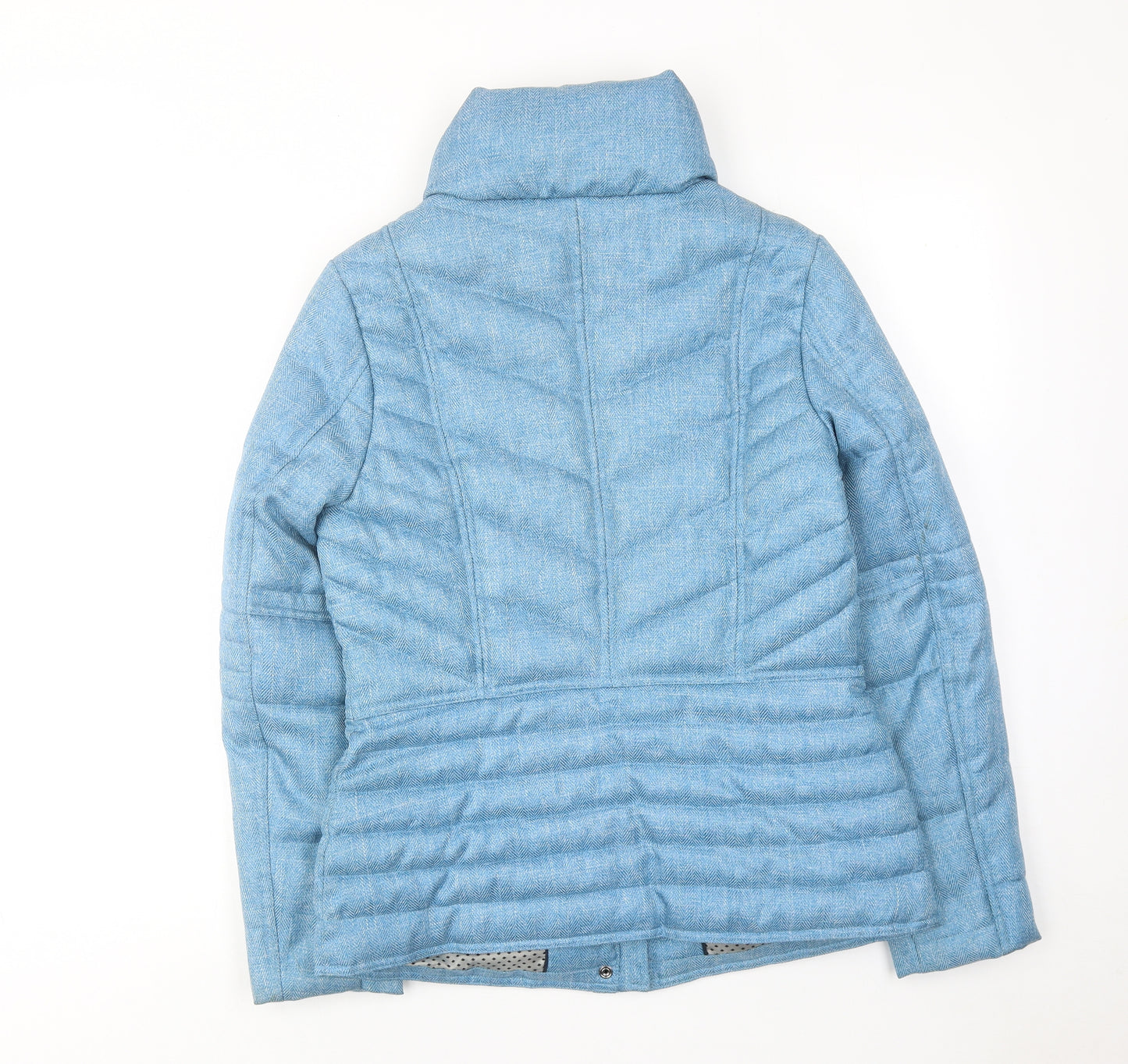 NEXT Womens Blue Quilted Jacket Size 10 Zip