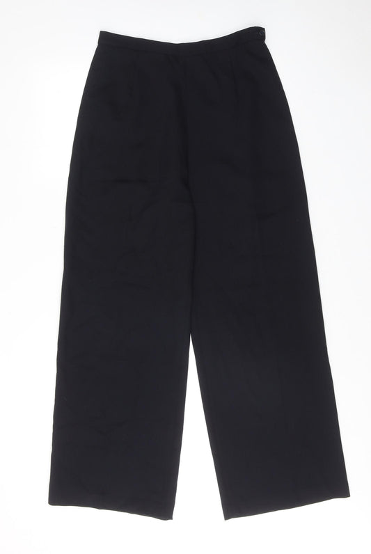 Hobbs Womens Black Polyester Trousers Size 12 Regular Zip