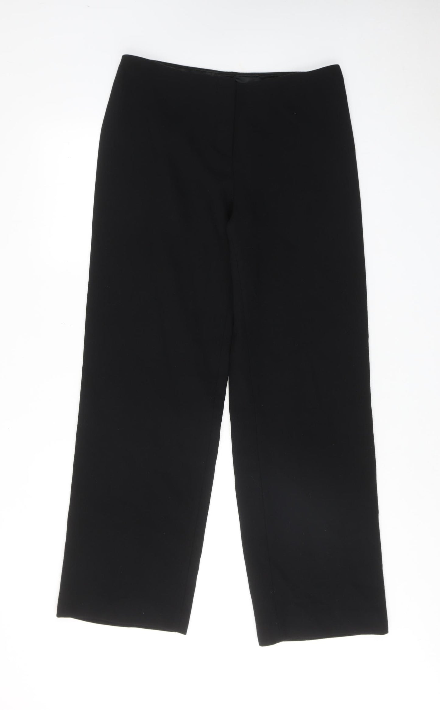 Hobbs Womens Black Polyester Trousers Size 12 Regular Zip