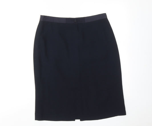 Hobbs Womens Blue Polyester Straight & Pencil Skirt Size 12 Zip