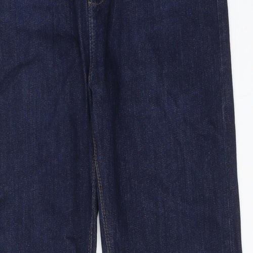Marks and Spencer Mens Blue Cotton Skinny Jeans Size 34 in L35 in Slim Zip