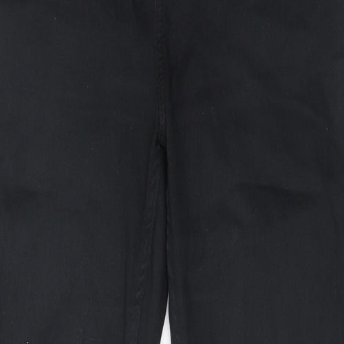 F&F Womens Black Cotton Skinny Jeans Size 12 Regular Zip - Ankle Zip