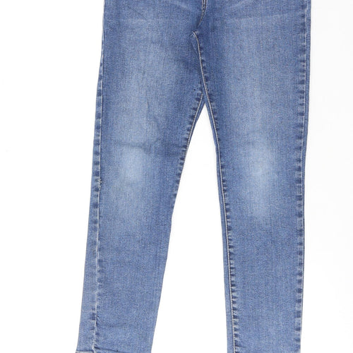 Denim & Co. Girls Blue Cotton Skinny Jeans Size 9-10 Years Regular Zip