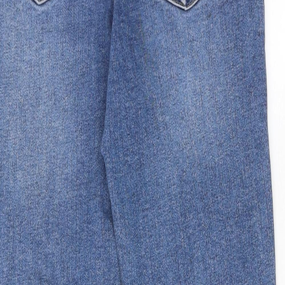 Denim & Co. Girls Blue Cotton Skinny Jeans Size 9-10 Years Regular Zip