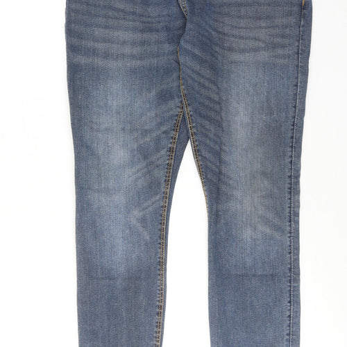 Easy Mens Blue Cotton Skinny Jeans Size 34 in L30 in Regular Zip