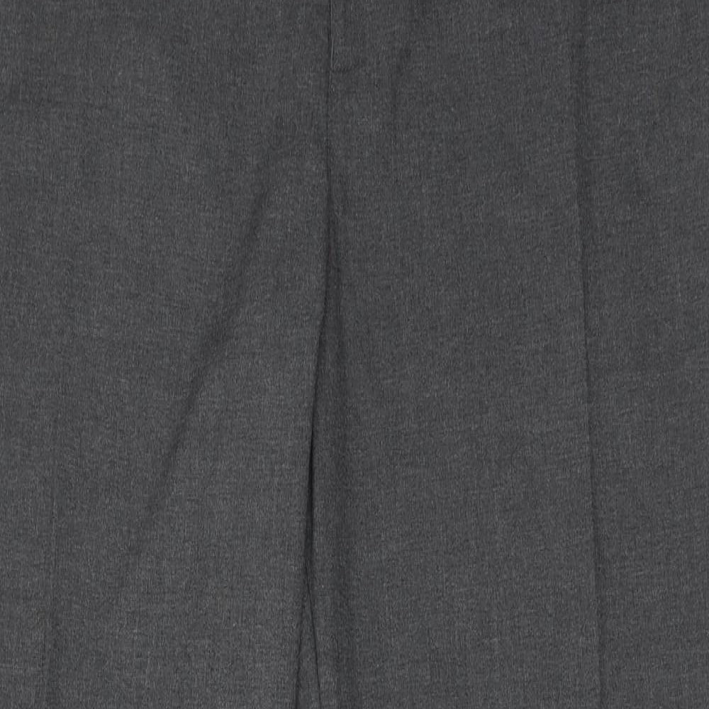 Marks and Spencer Mens Grey Polyester Dress Pants Trousers Size 36 in Regular Zip