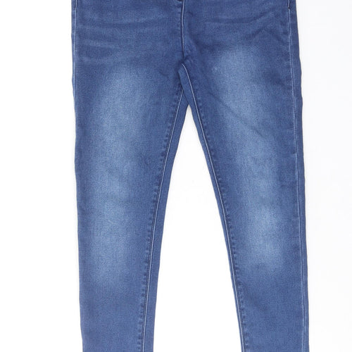 Matalan Girls Blue Cotton Skinny Jeans Size 11 Years Regular Pullover