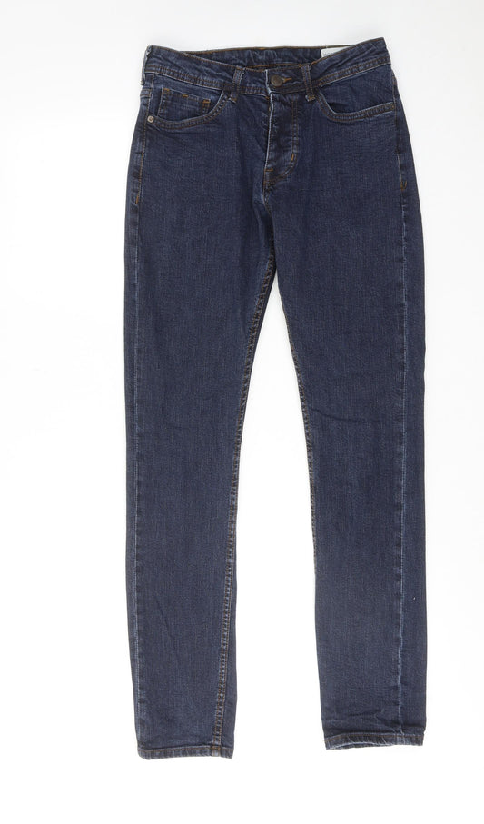 Denim & Co. Mens Blue Cotton Skinny Jeans Size 28 in L32 in Slim Button