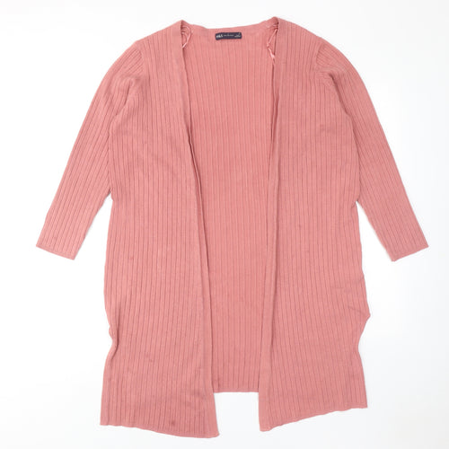 Marks and Spencer Womens Pink V-Neck Viscose Cardigan Jumper Size 16