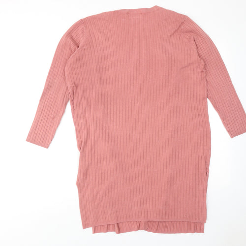 Marks and Spencer Womens Pink V-Neck Viscose Cardigan Jumper Size 16