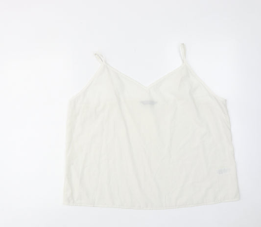 Marks and Spencer Womens White Polyester Camisole Tank Size 20 V-Neck