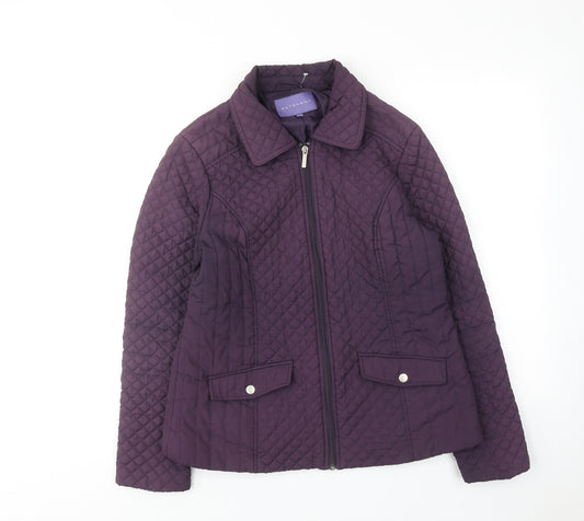 Autonomy Womens Purple Quilted Jacket Size 12 Zip