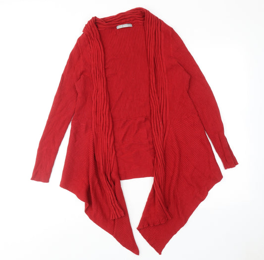 Marks and Spencer Womens Red V-Neck Polyamide Cardigan Jumper Size 14 - Waterfall design