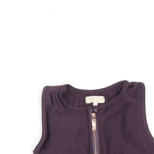 River Island Girls Purple Polyester Cropped Tank Size 9-10 Years Round Neck Zip