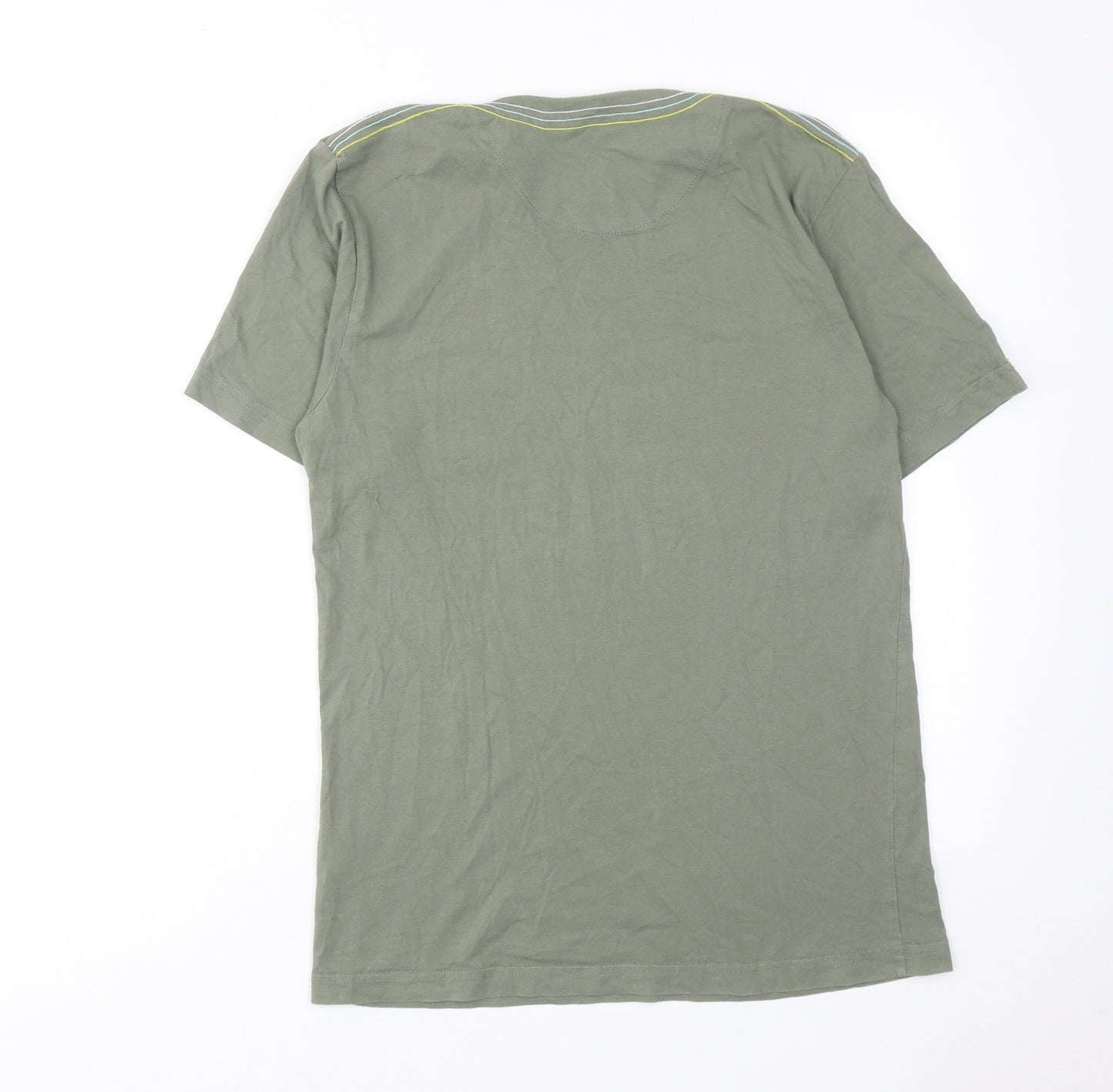 Lambretta Womens Green Cotton Basic T-Shirt Size M Crew Neck