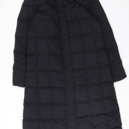 Lands' End Womens Black Quilted Coat Size 10 Zip