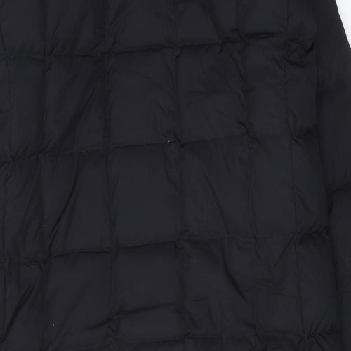 Lands' End Womens Black Quilted Coat Size 10 Zip