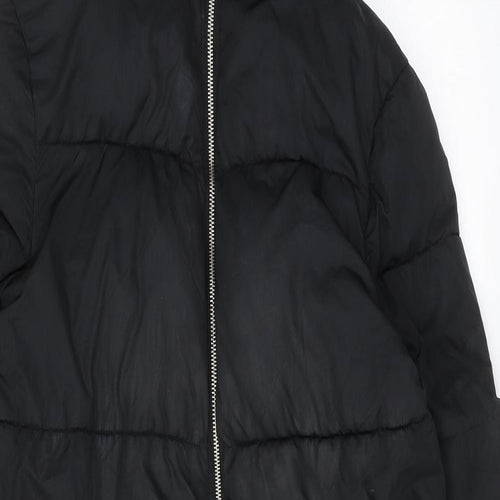 Lipsy Womens Black Quilted Coat Size 6 Zip