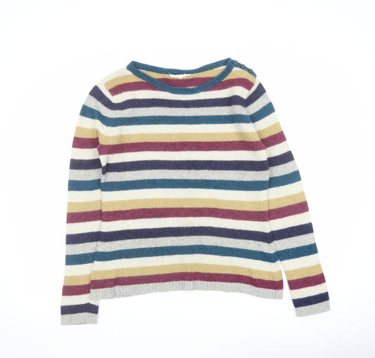 Seasalt Womens Multicoloured Round Neck Striped Wool Pullover Jumper Size 14