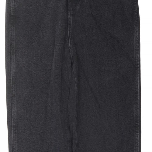 Denim & Co. Womens Black Cotton Straight Jeans Size 12 L31 in Regular Button