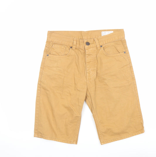 Denim & Co. Mens Brown Cotton Bermuda Shorts Size 30 in L11 in Slim Button