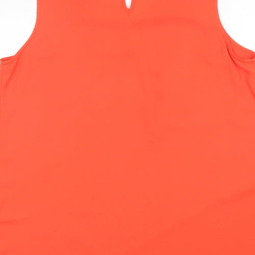 Roman Womens Orange Polyester Basic Tank Size 14 Round Neck