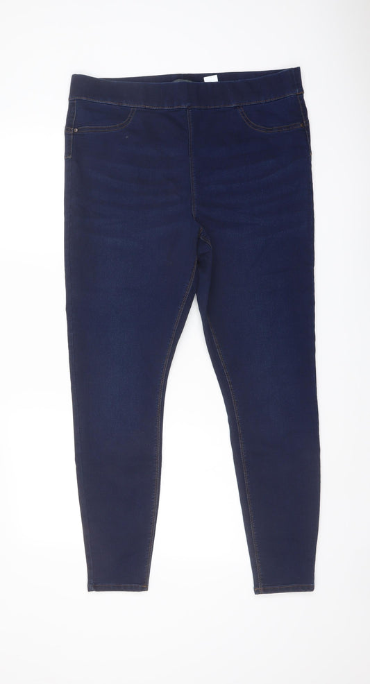 Papaya Womens Blue Cotton Jegging Jeans Size 16 L27 in Regular
