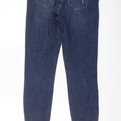 Denim & Co. Womens Blue Cotton Skinny Jeans Size 10 L26 in Regular Button