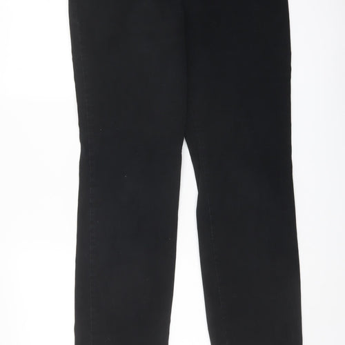 Marks and Spencer Womens Black Cotton Straight Jeans Size 12 L30 in Regular Button