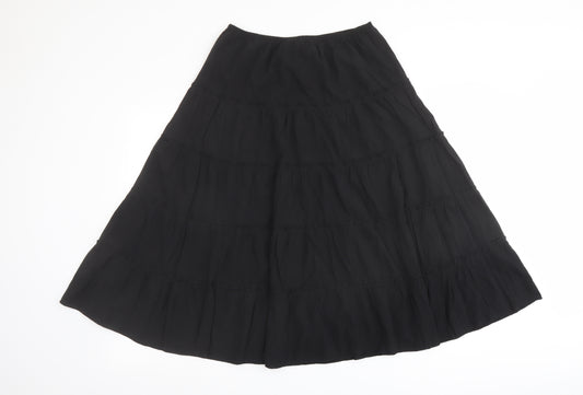 Bonmarché Womens Black Viscose Peasant Skirt Size 12