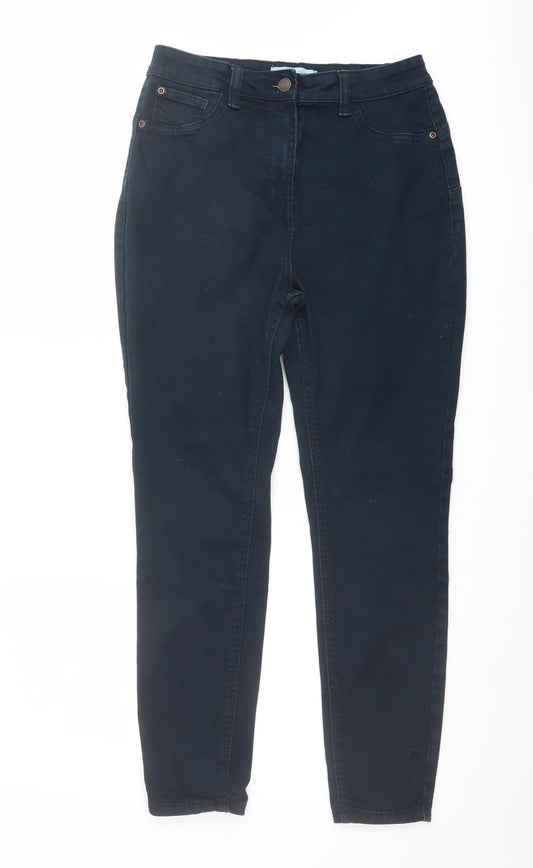 Denim & Co. Womens Blue Cotton Skinny Jeans Size 14 L26 in Regular Button