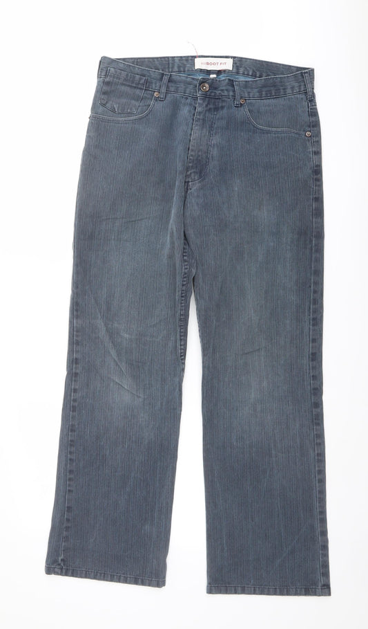 NEXT Mens Blue Cotton Bootcut Jeans Size 32 in L29 in Regular Button