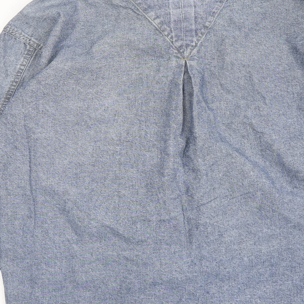 NEXT Mens Blue Cotton Button-Up Size S Collared Button